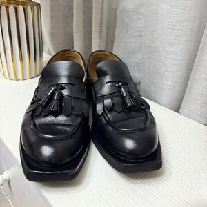 Emporio Armani Sleek Black Tassel Loafers for Men